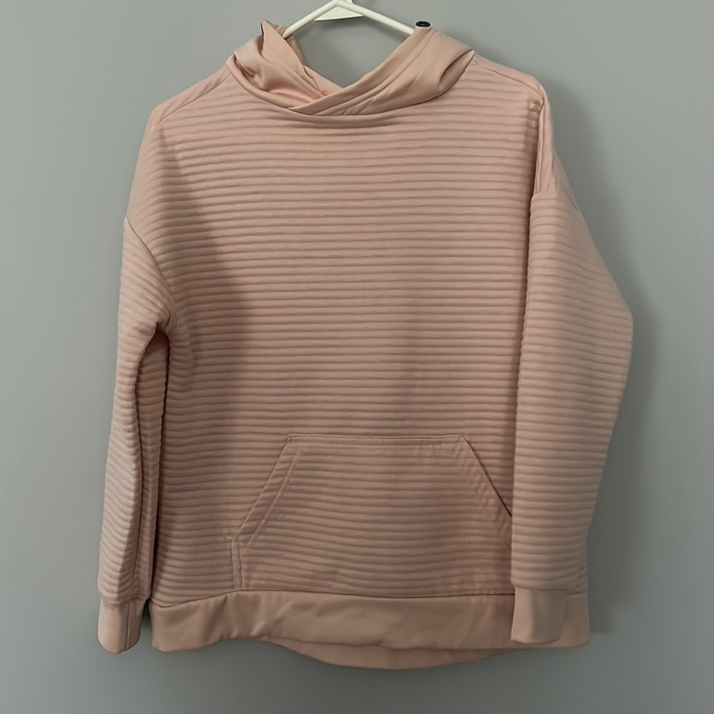 The Sweatshirt Project Size Small Ribbed Hoodie Sweatshirt in Light Peach